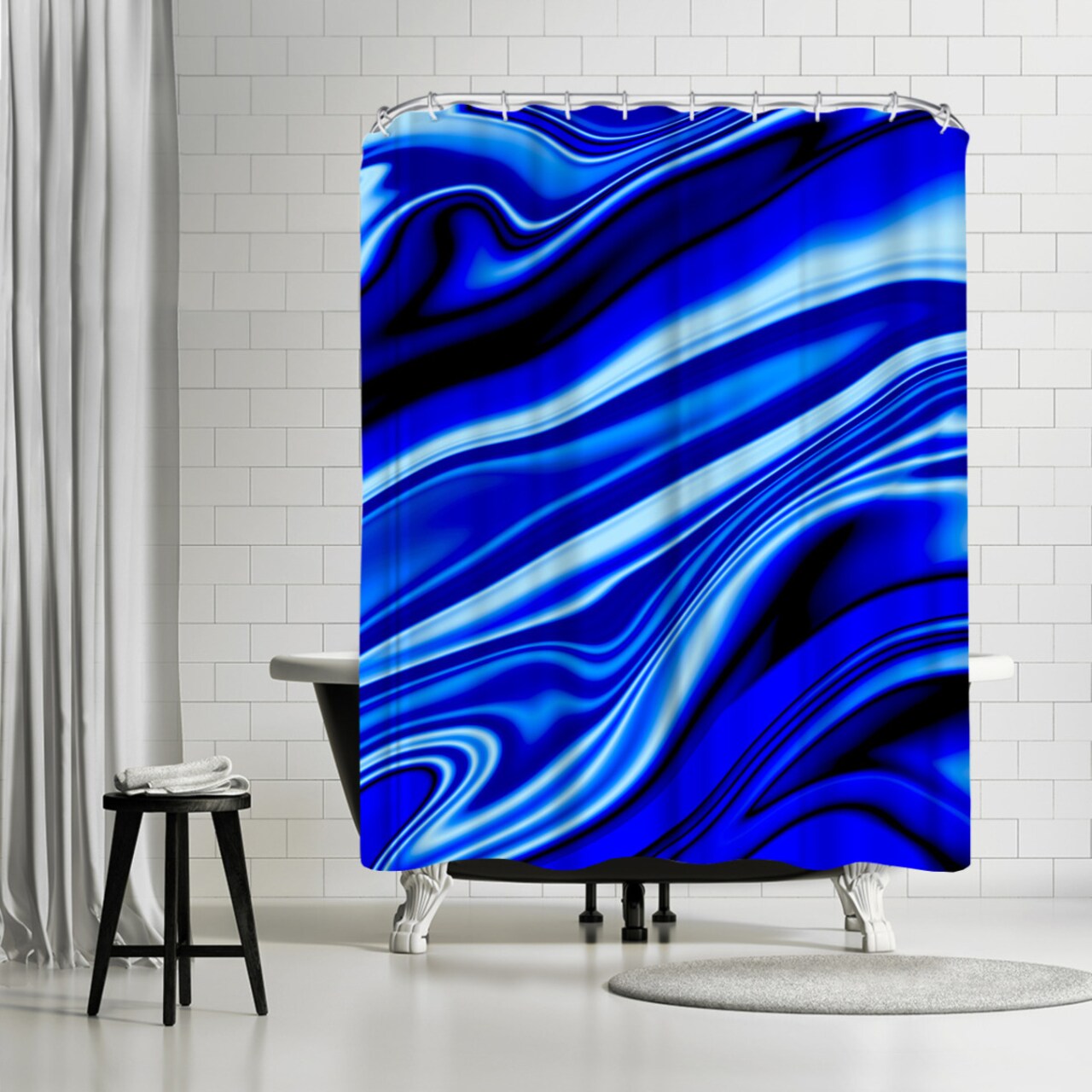 Blue Streak by Ashley Camille Shower Curtain 71&#x22; x 74&#x22;